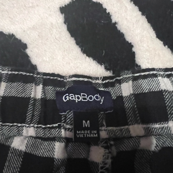 Gap flannel plaid pajamas black and white windowpane plaid women’s medium - Picture 2 of 4